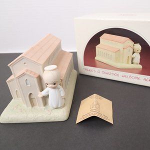 SOLD-Precious Moments "There's A Christian Welcome Here" Size OS